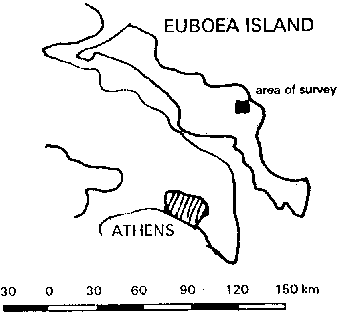 Ostrov Euboea (mapa)